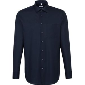 Seidensticker - Regular Fit - Overhemd - Donkerblauw - 100% Katoen