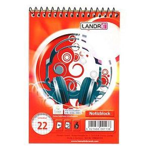 LANDRÉ® Notizblock DIN A6 kariert Lineatur 22