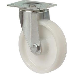 Lenkrolle 80mm L400.B10 Platte,Kst.weiß,RL L400.B10.080