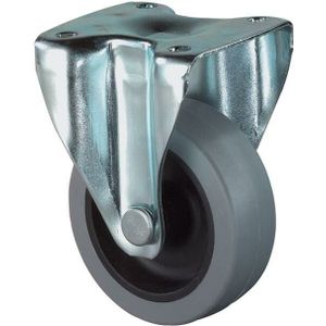 Bockrolle, Gummirad grau Gleitlager 50 mm
