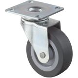 BS Rollen Zwenkwiel | wiel-d. 30 mm draagvermogen 20 kg | met schroefplaat | rubber grijs | 1 stuk - F26.030 F26.030