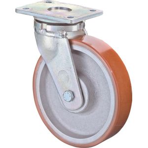 BS Rollen - Zwenkwiel - Bruin - Gegoten Polyurethaan - Draagvermogen 800 kg