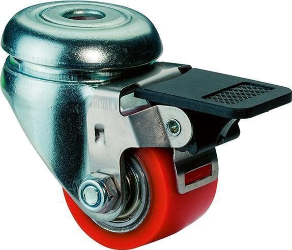 BS Rollen Lenkrolle mit Feststeller und Gewindestift Polyurethan Rad-Ø 50 mm 120 kg - A621.C10.050