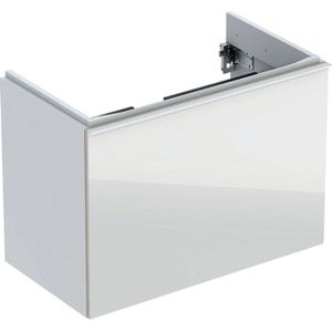 Geberit Acanto wastafelonderkast 1 lade front glas 74 cm, glans wit