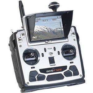 Simulus Accessoires voor afstandsbediening drone: professionele FPV draadloze afstandsbediening DEVO F12E 5,8 GHz (drone met liveoverdracht, GPS-drone live video-overdracht, RC)