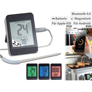 Rosenstein & Söhne Smart Thermo 2: BBQ Vleesthermometer, Grillthermometer, Bluetooth, app voor Android / iOS, 1 temperatuurvoeler