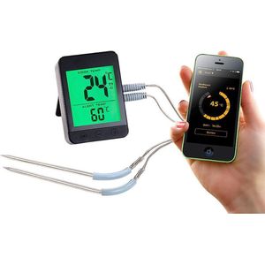 Rosenstein & Söhne oventhermometer: Grillthermometer met Bluetooth, Android & iOS app, 2 temperatuursensoren