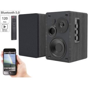 Auvisio - Actieve Stereo Boekenplank Luidsprekerset - Zwart - 120 W - HiFi en Home Cinema