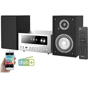 Auvisio Micro stereo met webradio (CD Speler, Bluetooth, WiFi, 2x 15 W), Stereosysteem, Zwart