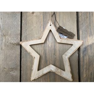 Houten Hanger Ster 21cm 2stuks