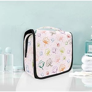 Opknoping opvouwbare toilettas bloem katoen make-up reizen organizer tassen tas voor vrouwen meisjes badkamer