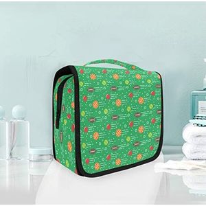 Hangende opvouwbare toilettas schattige ballen groene make-up reisorganizer tassen tas voor vrouwen meisjes badkamer