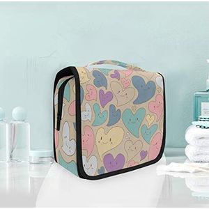 Hangende opvouwbare toilettas kleurrijk hart make-up reisorganisator tassen tas voor vrouwen meisjes badkamer