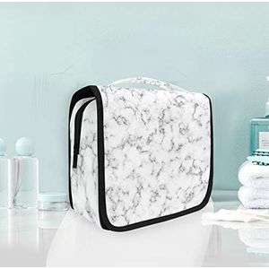 Hangende opvouwbare toilettas wit marmer kunst make-up reizen organizer tassen tas voor vrouwen meisjes badkamer