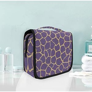 Hangende opvouwbare toilettas luipaard blauwe huid make-up reizen organizer tassen tas voor vrouwen meisjes badkamer