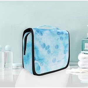 Hangende opvouwbare toilettas blauwe kunst abstracte make-up reisorganizer tassen tas voor vrouwen meisjes badkamer