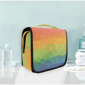 Hangende opvouwbare toilettas kleurrijk schilderij make-up reizen organizer tassen case voor vrouwen meisjes badkamer