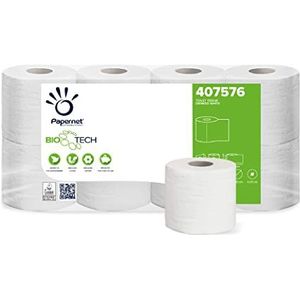 Papernet Bio Tech Toiletpapier (407576s), 1 verpakking met 8 rollen zelfoplossend toiletpapier, bestrijdt op natuurlijke wijze ziekteverwekkende bacteriën, 2 lagen, 250 vellen