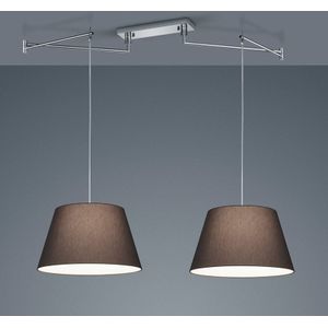 Helestra Certo hanglamp conisch 2-lamps, antraciet