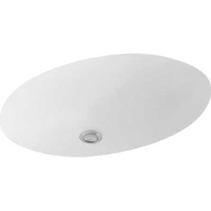 Villeroy & Boch Evana onderbouwwastafel ovaal 61x41 cm zonder kraangat met overloop Ceramicplus, wit alpin