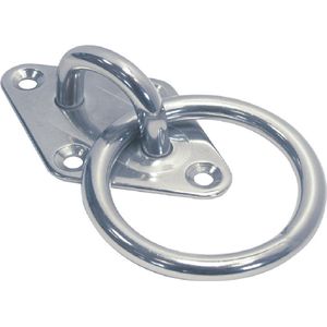 Mastplatte Raute mit Ring, 8mm, Edelstahl A2
