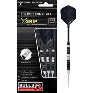 BULL'S X-Grip X2 Steel Dart 24g, zwart/zilver