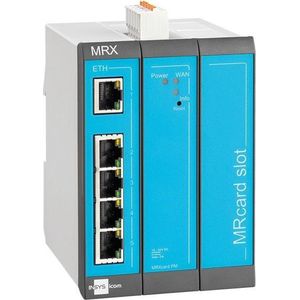 Insys icom MRX3 LAN, modulaire LAN-router, VPN 5xEthernet 10/100BT 2xdig.Een MRcard-slots:1xvrij, Router, Blauw