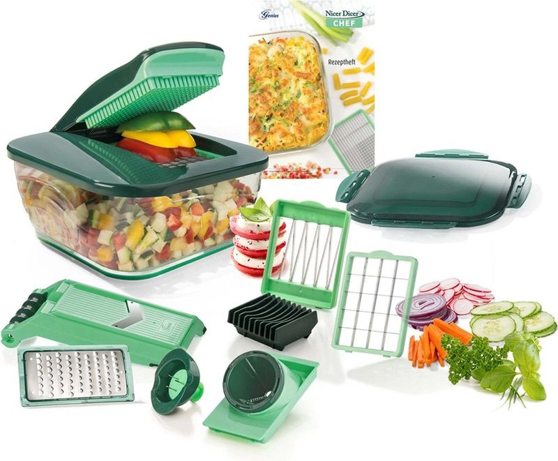 Nicer Dicer - Chef - Groentesnijder - 15-delig - 3300ml Opvangbak