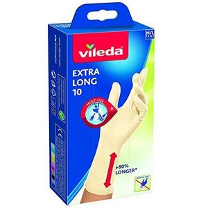 Vileda Extra Long 10 handschoenen, latex, maat M/L