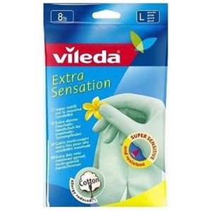 Wegwerphandschoenen Vileda 167395 L Groen Katoen Latex
