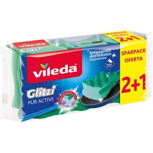 Vileda Glitzi PurActive voor gevoelige oppervlakken in 1 voorraadverpakking (1 x 3 stuks)