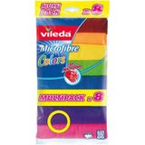 Vileda Colors Lavettes microfibres dépoussiérantes et dégraissantes - 8 pièces