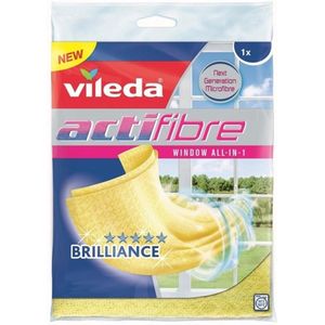 Cleaning cloth Vileda Actifibre 168890 Glass Yellow Microfibres