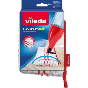 Vileda Spray & Clean Vervangende overtrek, vloerwisserovertrek voor dweil met sproeifunctie, verwijdert tot 99,9% van de bacteriën en virussen, geschikt voor de wasmachine, per stuk verpakt