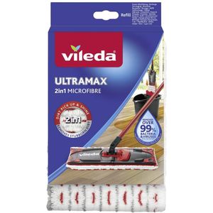 UltraMax Vileda Vervanging - 1 per verpakking - Geschikt voor alle platte mopsystemen van Vileda - Voor alle vloertypes