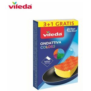 Vileda Pur Active Colors - Schuurspons - Set van 4 stuks