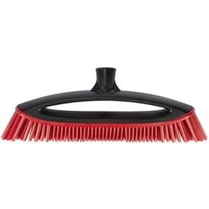 Vileda Multi-rubberen bezem, voor binnen en buiten, hard, van rubber en rubber, geschikt voor dierenharen en haren, rood/zwart, 34 x 13,5 x 4 cm