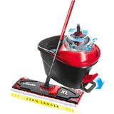 Vileda - Ultramat TURBO XL - Dweilmop - Rood - Inclusief Emmer en Steel