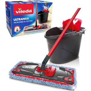 Vileda Ultramax Micro&Cotton Complete set - Vloerwisser mop met steel - Voor tegelvloeren