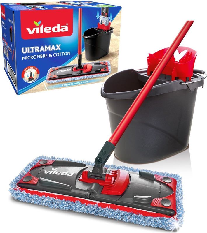 Vileda Ultramax Micro/Cotton Tegelvloerset - Compleet met Emmer en Mop