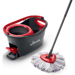 Mop With Bucket Vileda 167751 Zwart Rood Microvezel Plastic