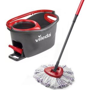 Vileda Turbo 3in1 - complete roterende mopset met emmer met pedaalpers - Nieuwe generatie microvezelpad 3in1