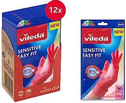 12x Vileda Handschoenen Sensitive Easy Fit Medium 1 paar
