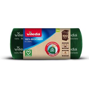 Vileda - Vuilniszak, versterkt, 100 l, 100% gerecycled, groen
