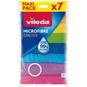 Vileda Microvezeldoeken Colors, multifunctionele doekjes, 30 x 30 cm, verpakking van 7 stuks