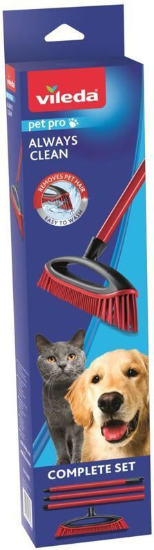 Vileda Set Bürste Always Clean Pet Pro, Rot, Medium