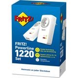 FRITZ!Powerline 1220 Set (1,200 MBit/s, 2x Gigabit-LAN je Adapter, ideal für NAS-Anwendungen und HD-Streaming, deutschsprachige Version)