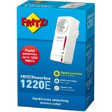 AVM FRITZ!Powerline 1220E International Edition, uitbreidingsadapter voor netwerken tot 1200 Mbit/s, PLC, IEEE P1901, 2x Gigabit LAN