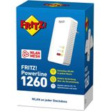 FRITZ!Powerline 1260E - Powerline Adapter - Wit - Gigabit-Snelheid