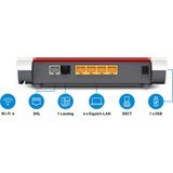 AVM FRITZ!Box 7530 AX WI-FI 6 router (DSL/VDSL,1.800 MBit/s (5GHz)&600 MBit/s (2,4 GHz), tot 300 MBit/s met VDSL-Supervectoring 35b, WLAN mesh, DECT-basis, Media Server, geschikt Duitsland)